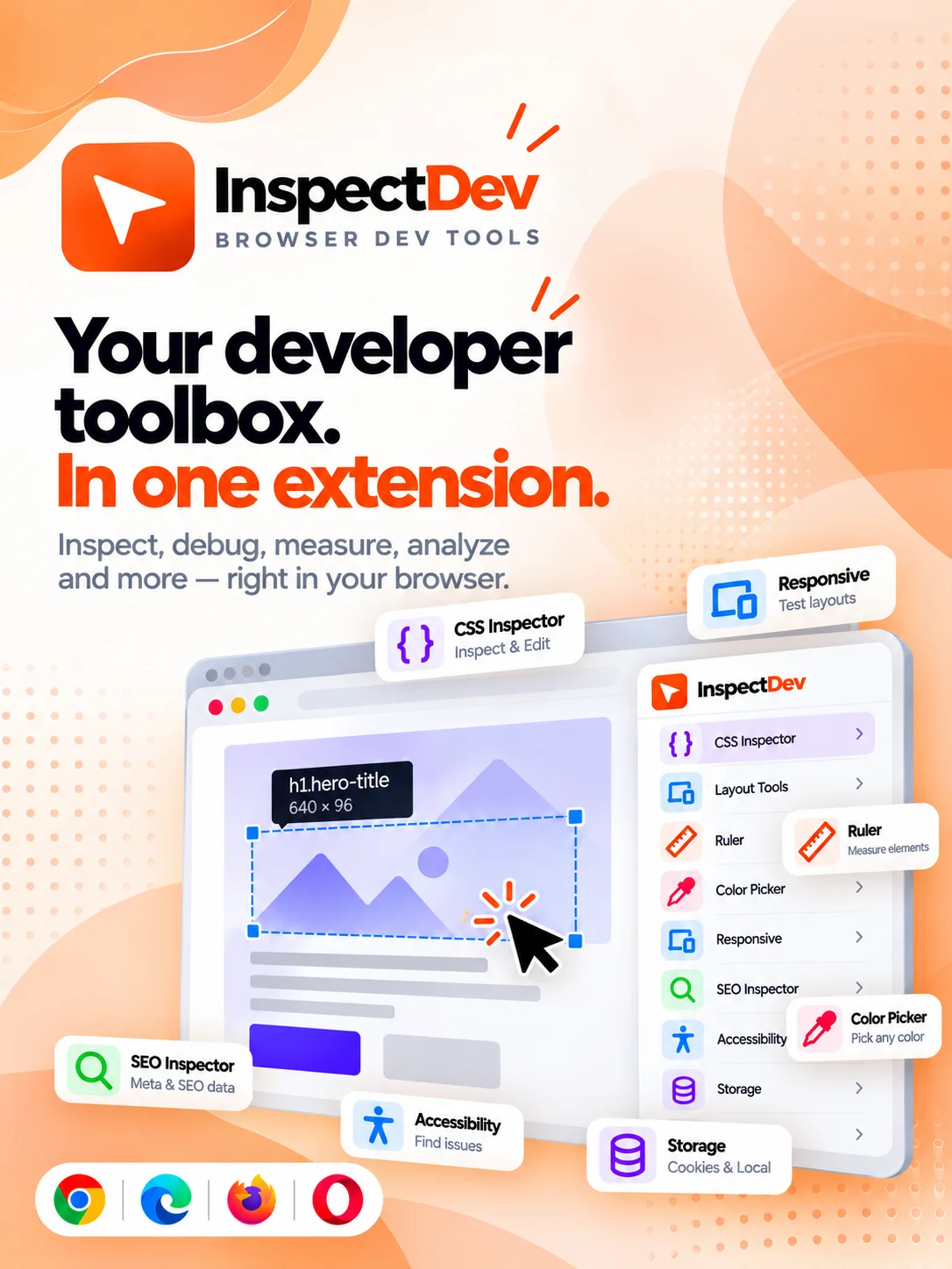 InspectDev demo — CSS Inspector tool in action
